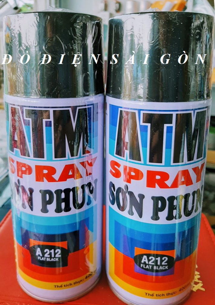 Sơn xịt đen mờ khói atm a212 400ml