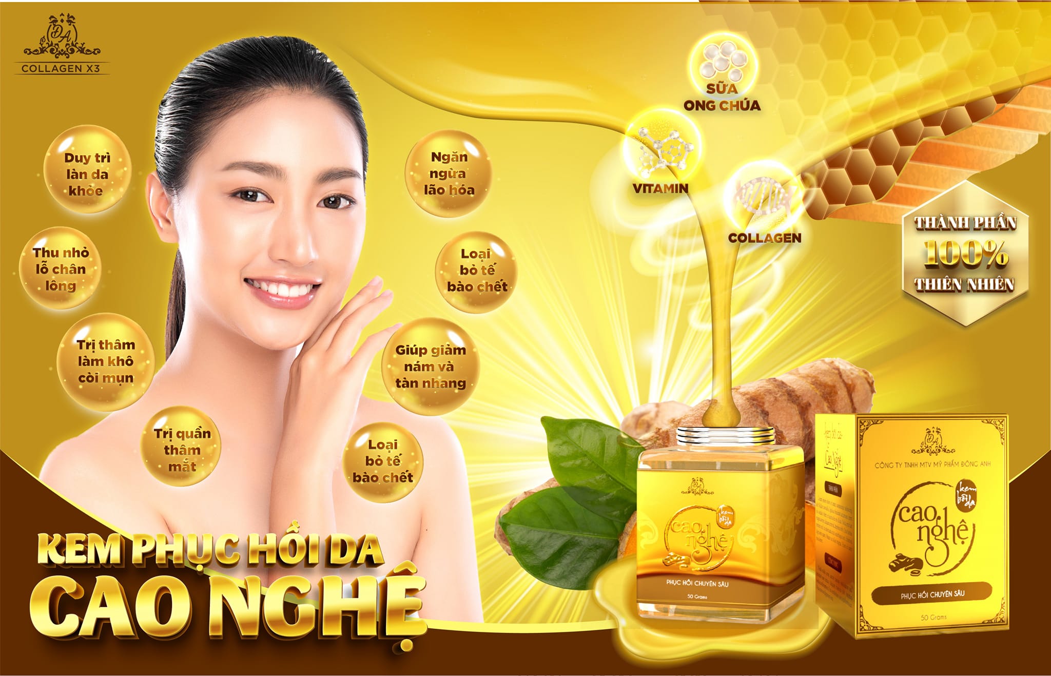 Cao nghệ phục hồi da chuyên sâu - Mỹ phẩm Đông Anh 50g