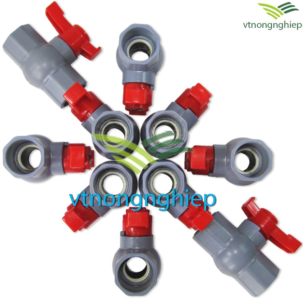 10 van khóa pvc 34, van nhựa khóa nước dùng trong nông nghiệp