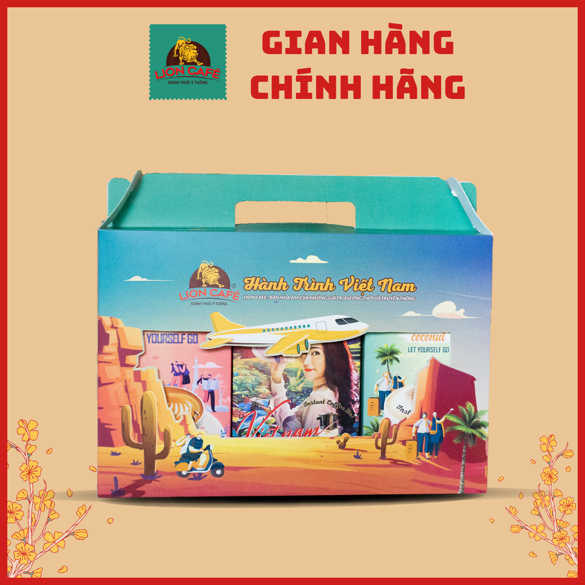 Hộp Quà Tặng Lion Cafe - Combo Hành Trình Việt Nam - Cafe Sữa Đá, Latte Dừa, Macchiato