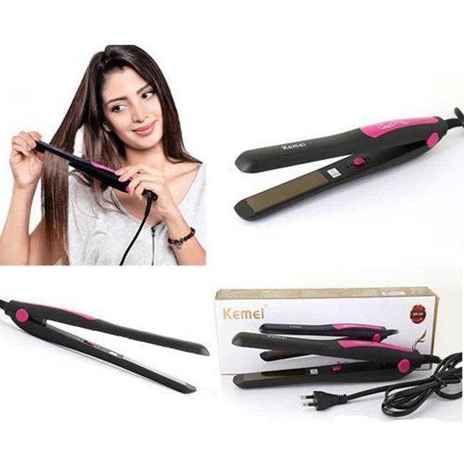 Máy duỗi tóc, Máy kẹp tóc Kemei Km-328, máy là tóc tiện dụng Máy làm tóc tiện dụng tại nhà