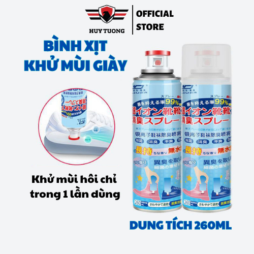 Chai xịt khử mùi giày dép công nghệ nano bạc diệt khuẩn, bình xịt khử mùi hôi chân, kháng khuẩn, lưu hương lâu-Huy Tưởng