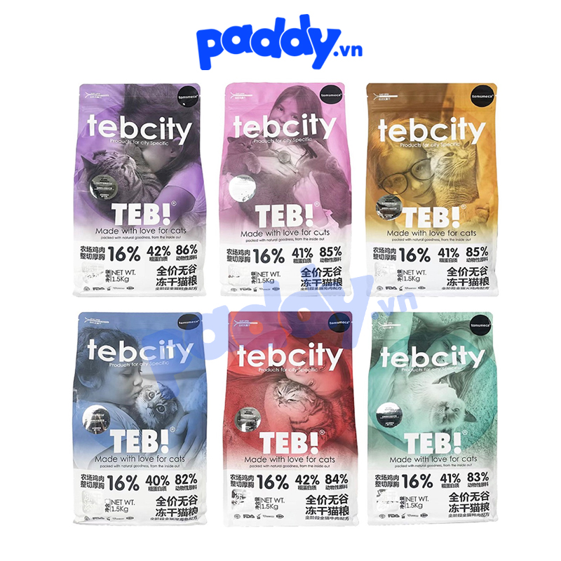 Hạt Teb City Mix Thịt Sấy Cho Mèo Mọi Lứa Tuổi
