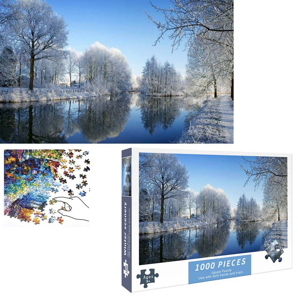 Bộ Tranh Ghép Xếp Hình 1000 Pcs Jigsaw Puzzle Tranh Ghép (75*50cm) Phong  Cảnh Mùa Đông Bản Đẹp Cao Cấp 