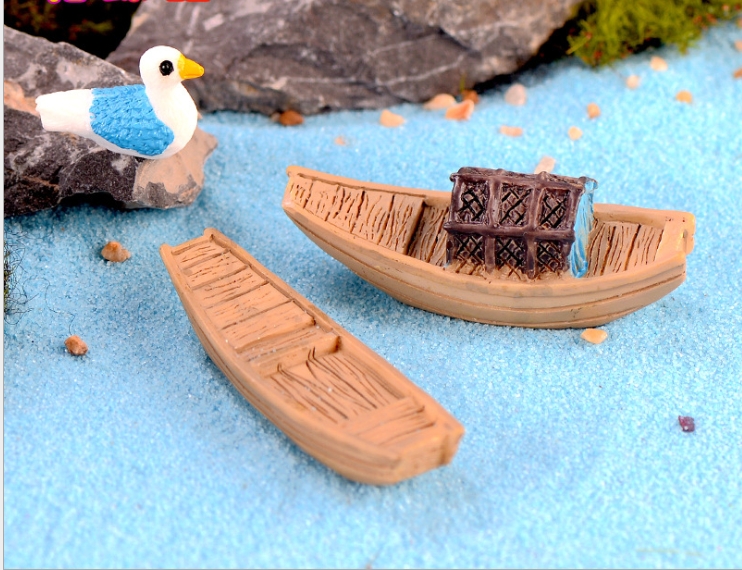 [HCM]Mô hình combo  thuyền có mái che/ không có mái che trang trí tiểu cảnh terrarium chậu cây cảnh sen đá xương rồng bể cá bánh kem để bàn