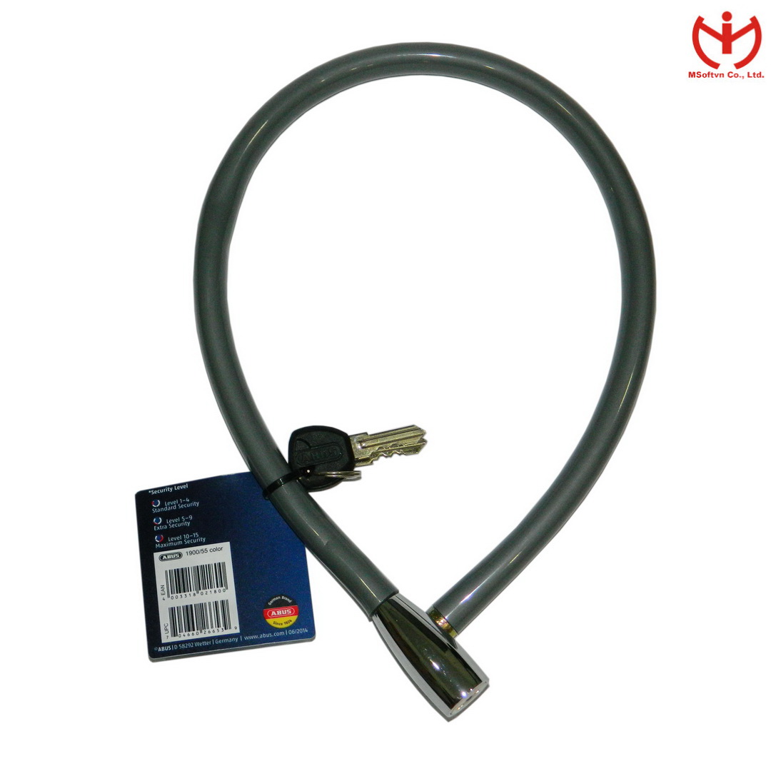 Khóa xe đạp abus 1900/55 dây cáp dài 55cm đầu khóa chìa - msoft
