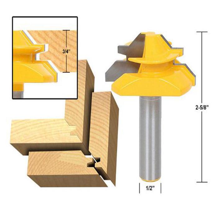 MŨI DAO PHAY GỖ GHÉP GÓC VUÔNG MŨI SOI GHÉP VÁN 45 ĐỘ LẮP MÁY PHAY MÁY ROUTER CẦM TAY CỐT 12.7MM