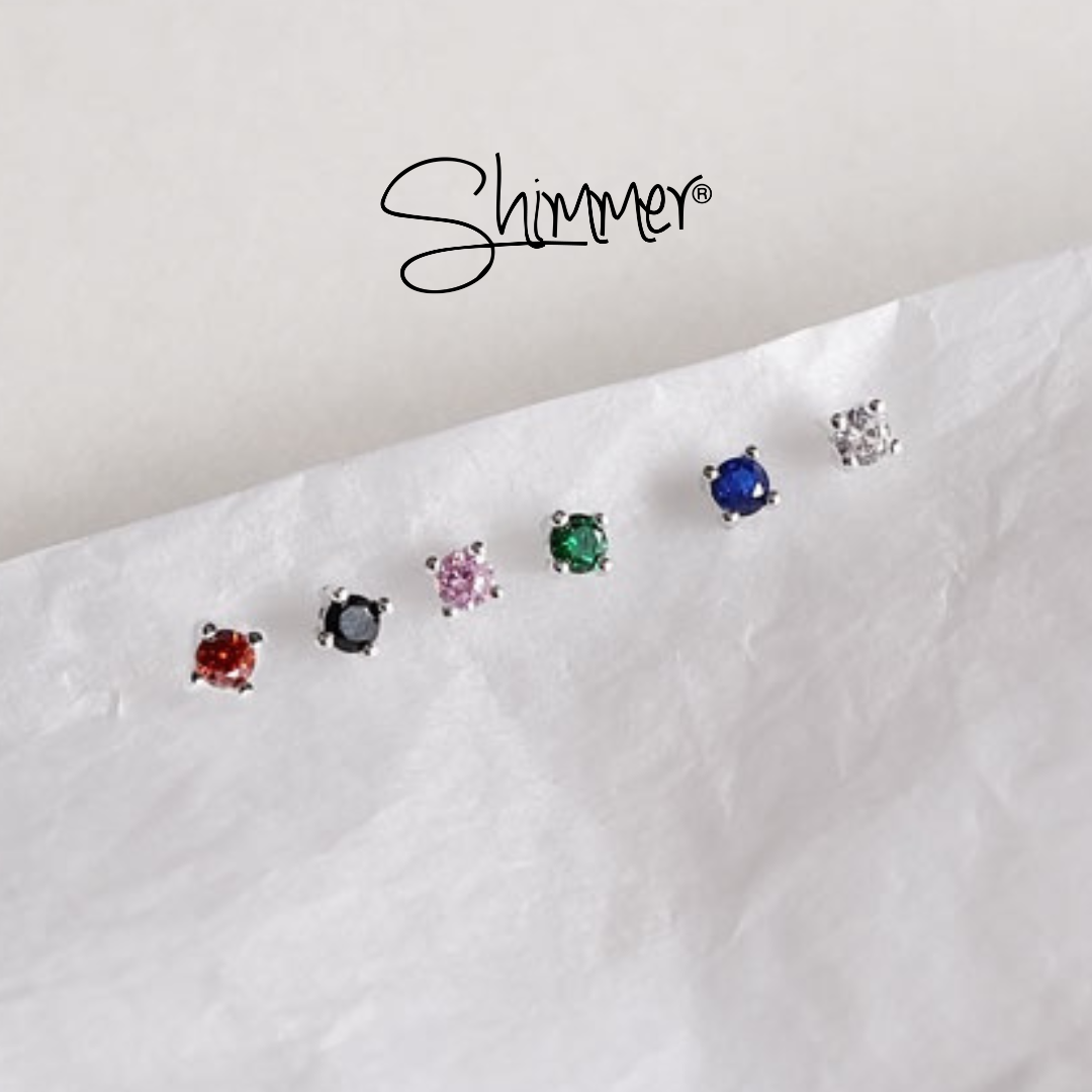 [OUTLET] Bông Tai, Hoa Tai Nữ Bạc 925 Cao Cấp SHIMMER SILVER Nụ Đính Đá Nhiều Màu Lấp Lánh - OUTLET 9 - Trang Sức Bạc 925 Shimmer Silver