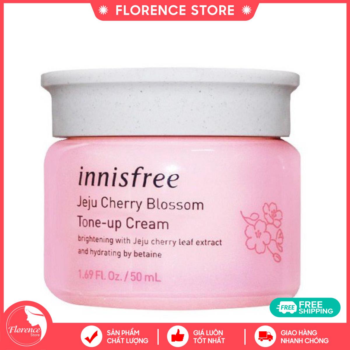 Kem Dưỡng ẩmTrắng Da Nâng Tone Tức Thì Innisfree Jeju Cherry Blossom Tone-Up Cream FREESHIP MAX Florence Store