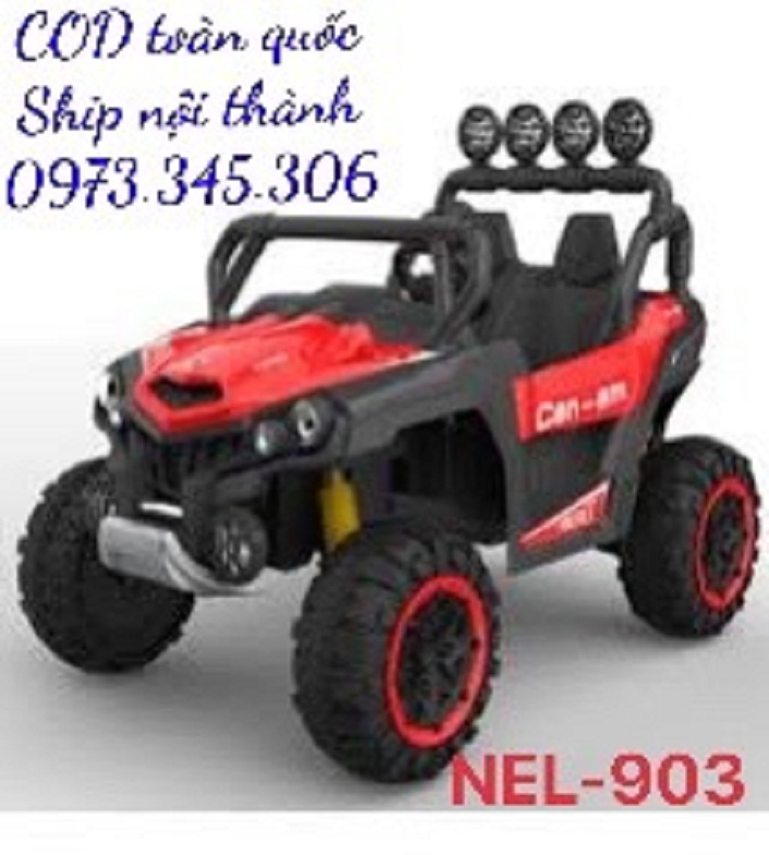 Ô tô xe điện siêu địa hình nel 903 đồ chơi vận động cho bé 2 ghế 4 động cơ 12v10ah