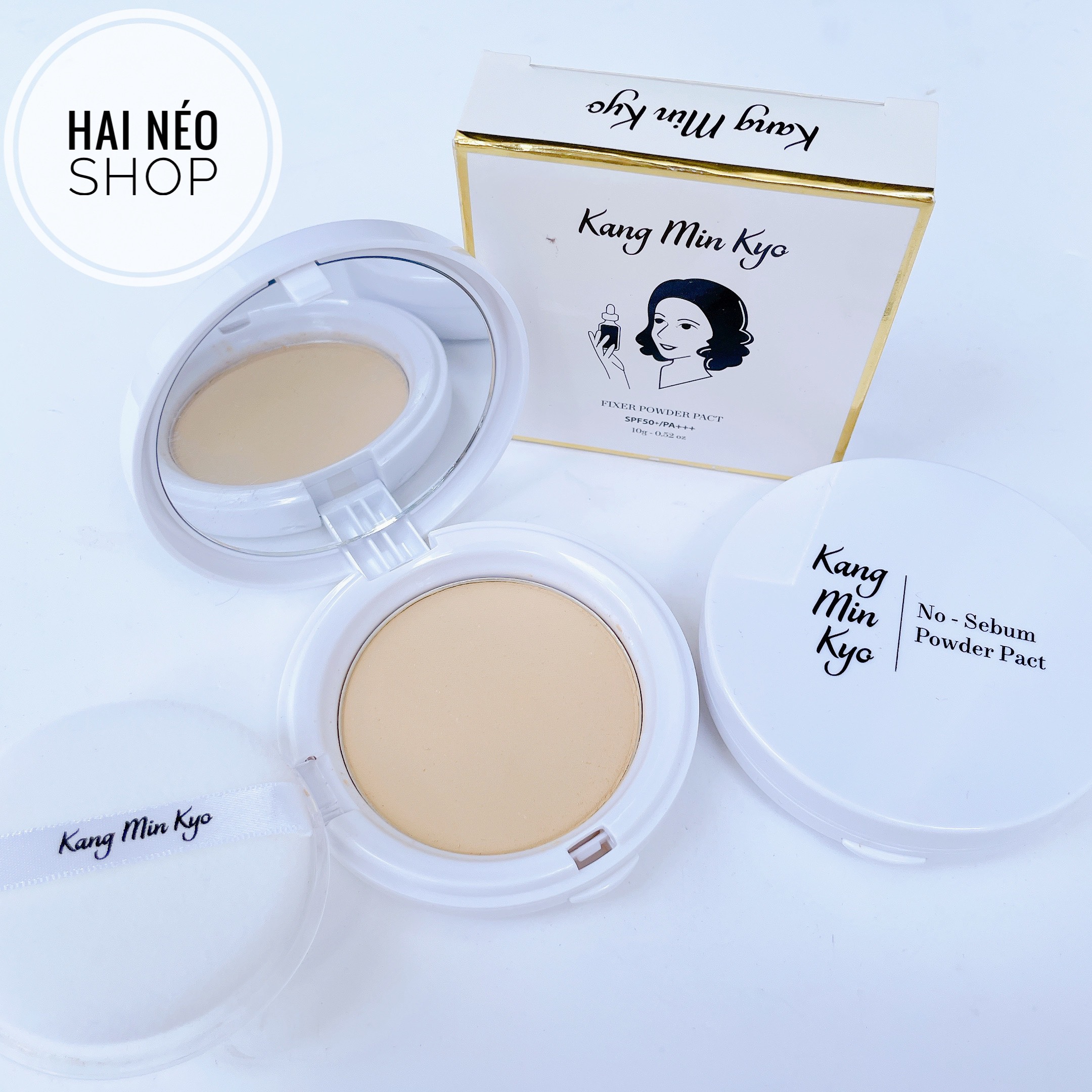 [DATE 01/06/2026] Phấn phủ nén kiềm dầu, che khuyết điểm KANG MIN KYO Fixer Powder Pact SPF50+ PA+++