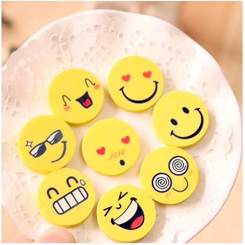 Tẩy bút chì mặt cười cute đa sắc thái dễ thương