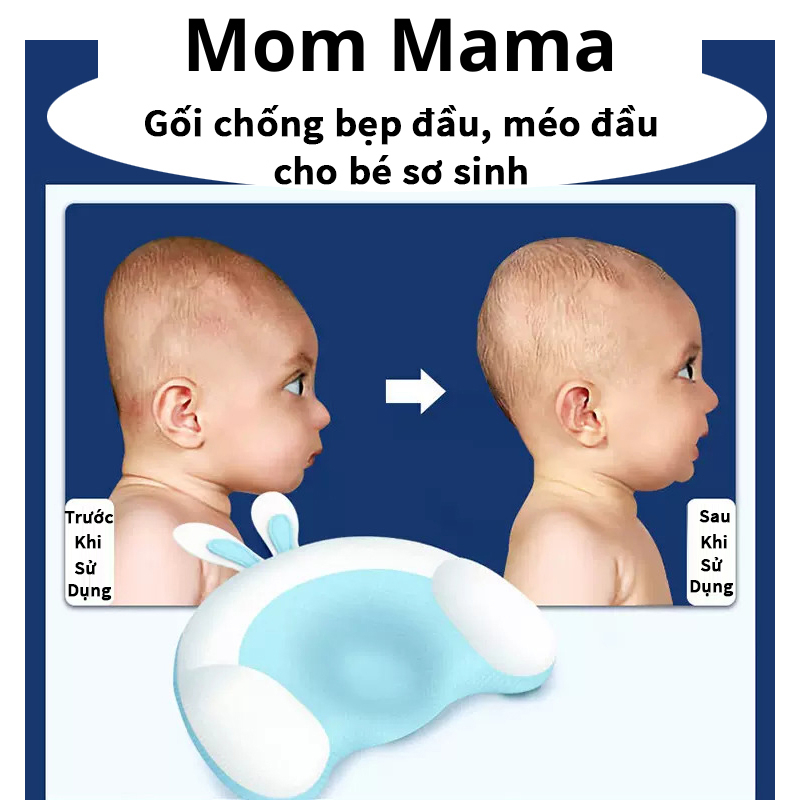 Gối chống méo đầu cho bé sơ sinh, gối chống bẹp đầu, gối cho bé sơ sinh - Mommama