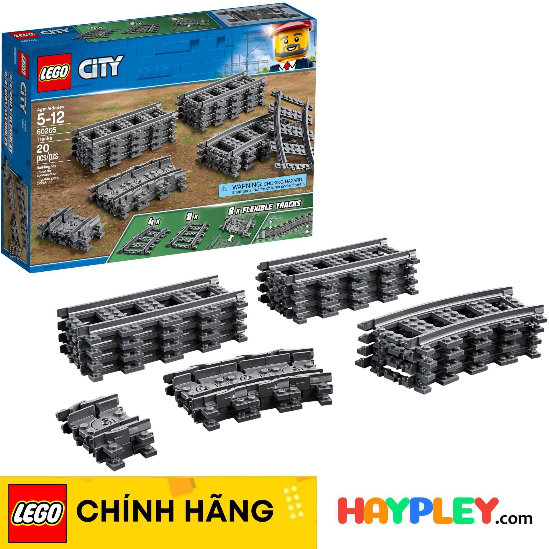 Lego city 60205 bộ đường ray xe lửa