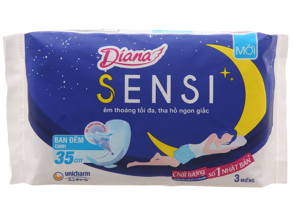 Băng vệ sinh ban đêm Diana Sensi 3 miếng 35cm