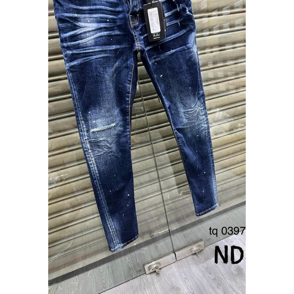 Quần DSQ Jean Xanh Vẩy Sơn Quần Bò DSQUARED Vẩy Sơn Xanh Sáng Chất Co Giãn Phối boy phố ,quần bò nam dsq cực đẹp