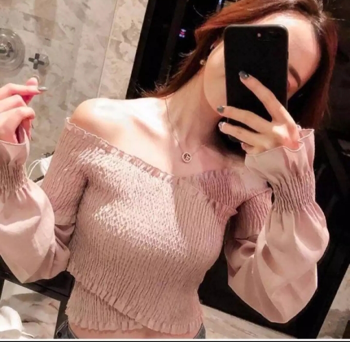 Áo kiểu nữ áo croptop áo chéo thân tay ôm áo vải kate đẹp