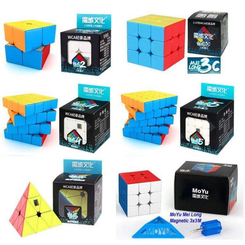 Rubik không viền 2x2 3x3 4x4 5x5 6x6 rubik biến thể màu Stickerless