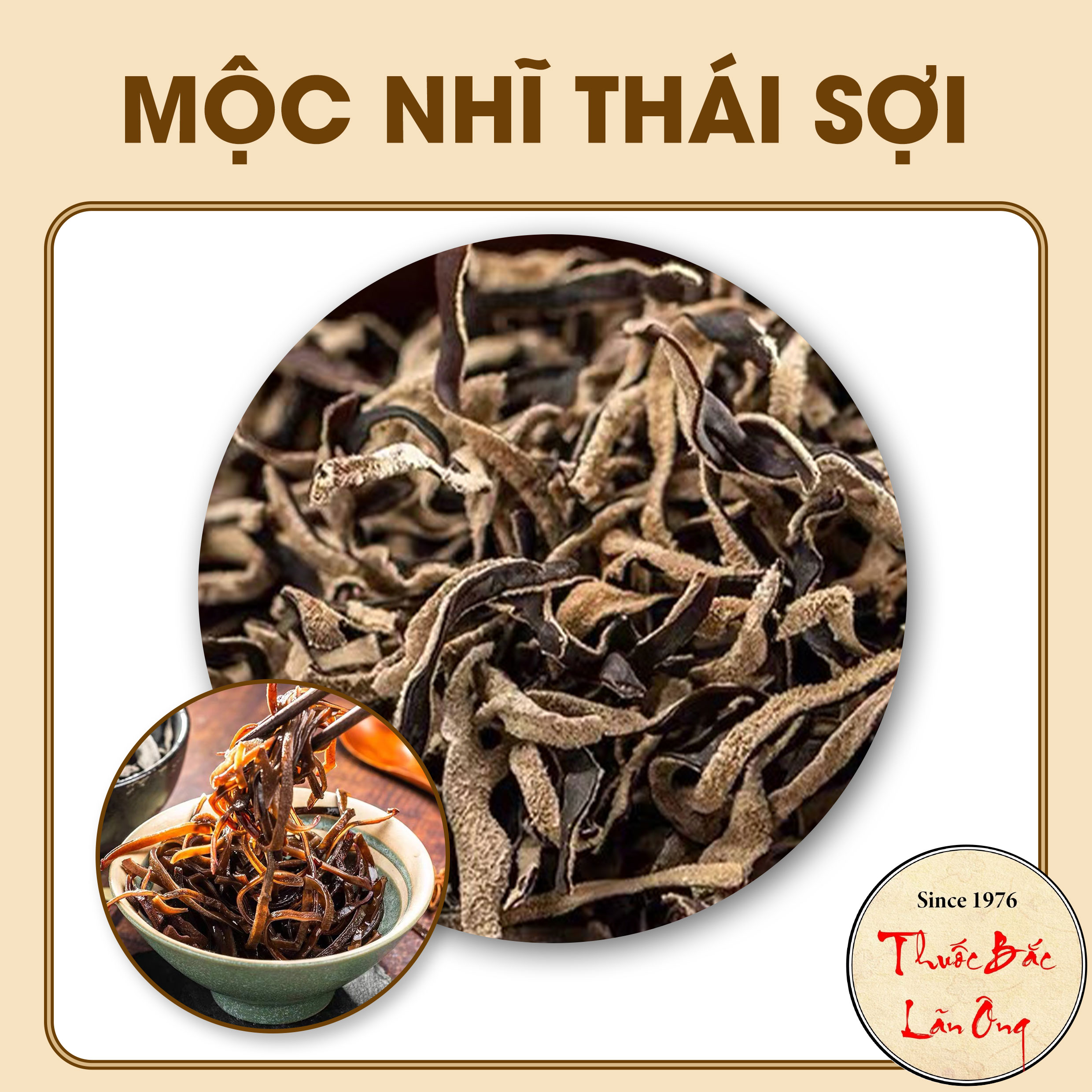Mộc nhĩ khô thái sợi 100g - thuốc bắc lãn ông