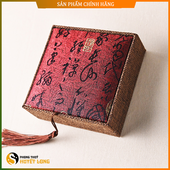 Hộp Gấm Đựng Vòng Phong Thủy - Trang Sức - Đá Quý Kích Thước 10x10x4cm