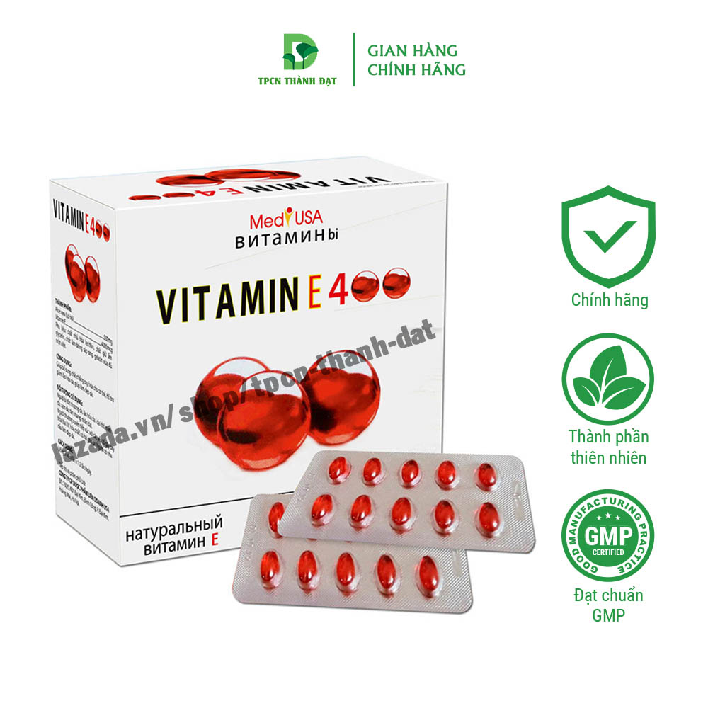 Vitamin E Đỏ bổ sung chất chống oxy hóa, cấp ẩm cho da và chống lão hóa da - Hộp 100 viên