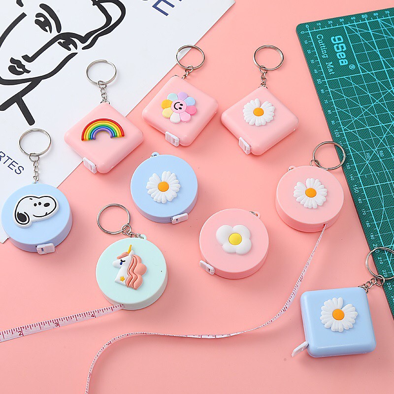 Thước dây nút bấm tự rút cute