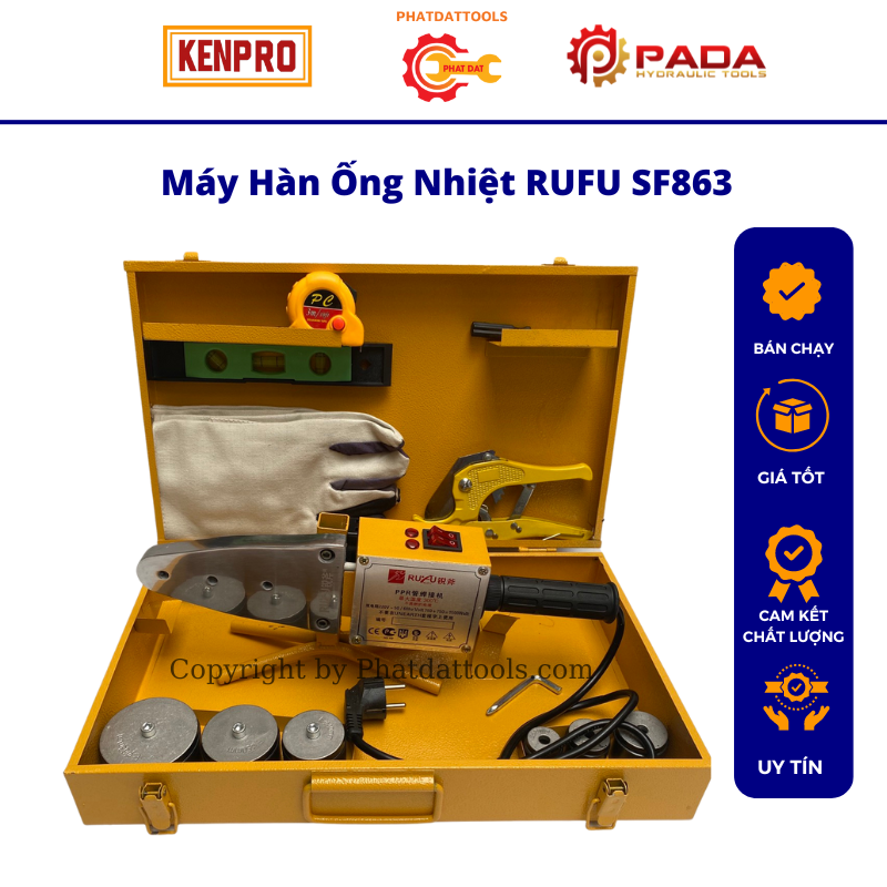 Máy hàn ống nhiệt rufu sf863-công suất 1500w-đầy đủ phụ kiện