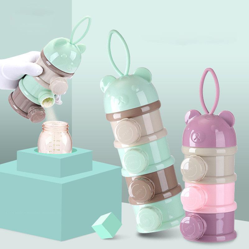 Hộp chia bột sữa 4 ngăn hình gấu