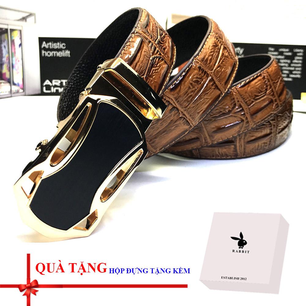 Thắt lưng/ dây nịt nam CÁ SẤU khóa tự động có hộp đựng theo kèm