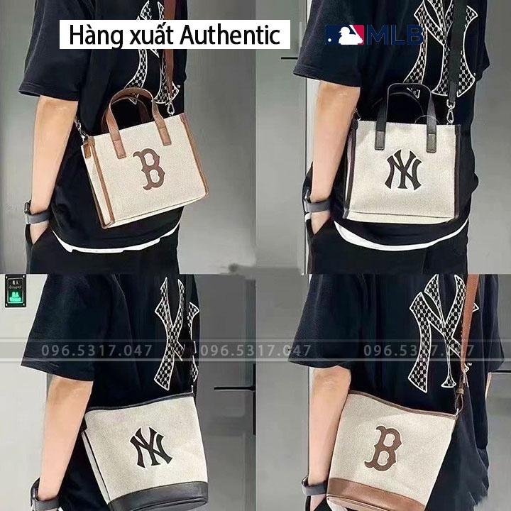 Túi tote ny nữ basic big logo canvas, túi ny full tag code thời trang nữ, tote bag new york yankees