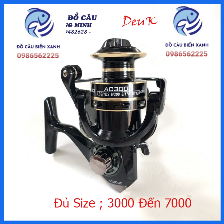 Máy câu cá ac deukio đủ size từ 3000 đến 7000, may cau ca cao cap penn, may cau ca shimano