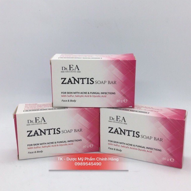 Xà Phòng Tắm Dr.EA ZANTIS SOAP BAR - Viêm Nang Lông - Mụn Trứng Cá - Bot 80g