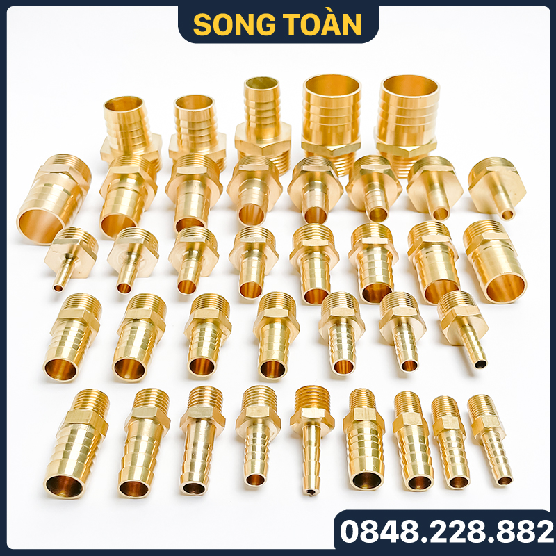 Nối Đuôi Chuột, Béc Ren Ngoài 9.6 13 17 21 27 Đuôi Chuột Cắm Ống Mềm Phi 6 8 10 12 14 16 18 20mm