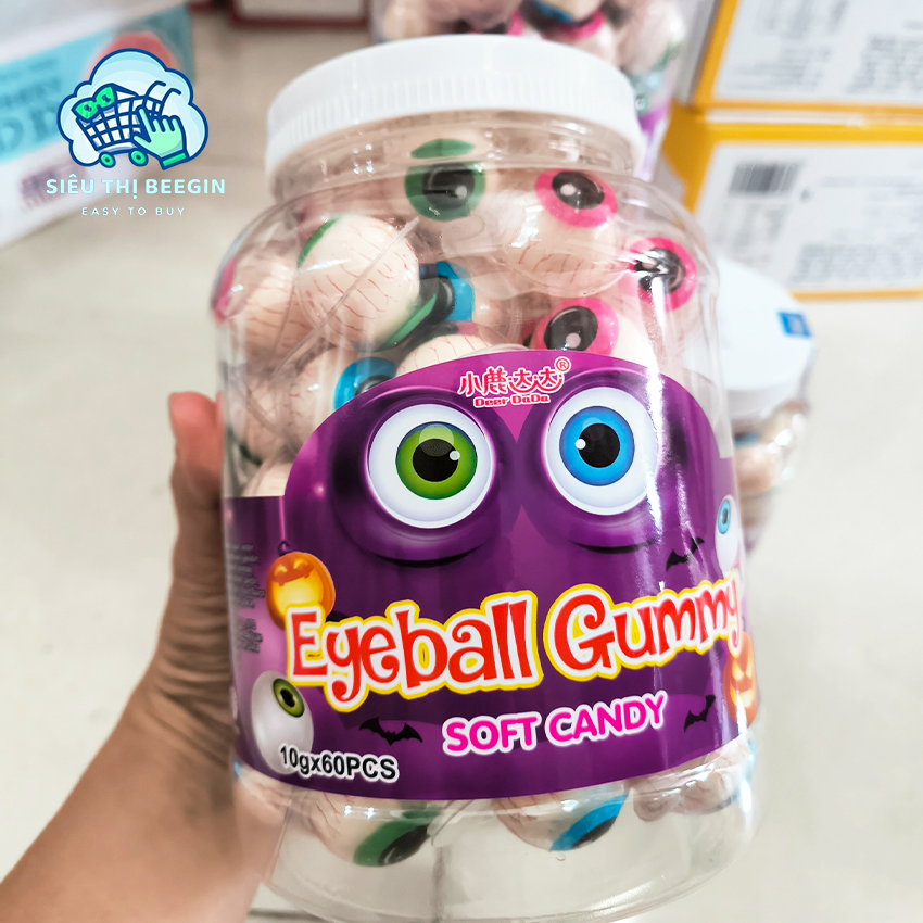 Combo 20 Viên Kẹo Dẻo Có Nhân Hình Con Mắt Squid Game, Gấu Trúc, Dưa Hấu K59 - Siêu Thị BeeGin