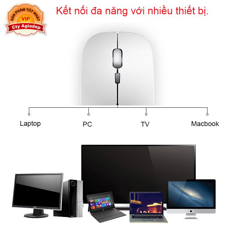 chuột không dây siêu xịn chuột bluetooth và usb wifi 2 trong 1 (sạc pin được) cho macbook air laptop mọi máy tính ok - ifox q3plus 8