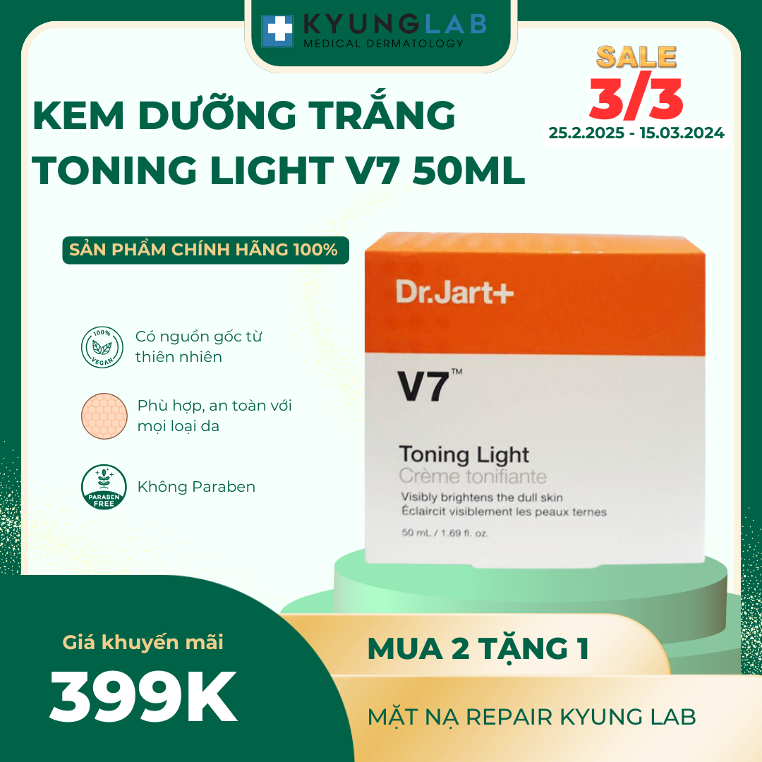  Kem Dưỡng Trắng Da V7 50ml Toning Light   Mẫu Mới   Dưỡng Trắng Căng Bóng Nâng Tone Che Khuyết Điểm 