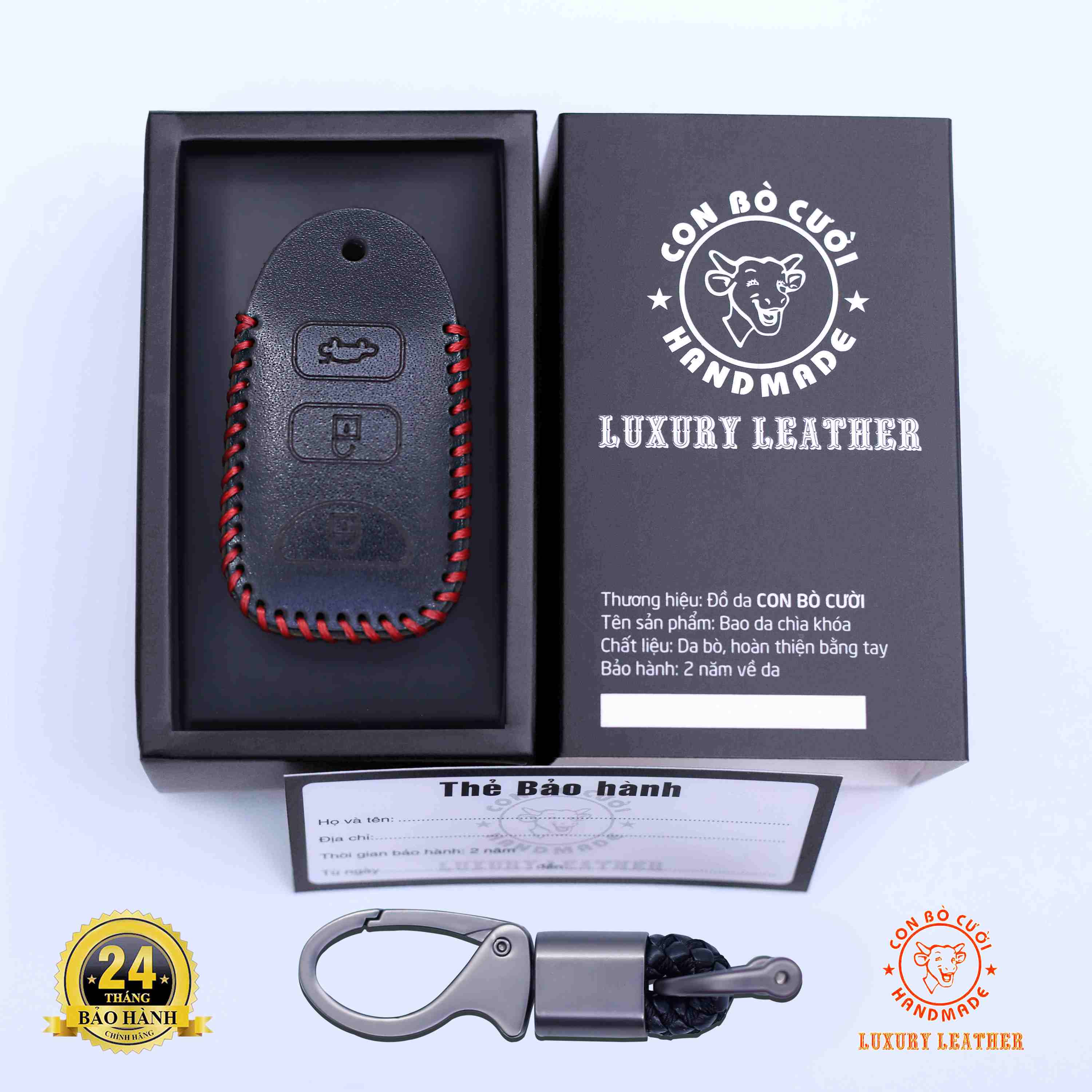 Bao Da Chìa Khóa Hyundai Avante, Santafe 2012 về trước [ Bảo Hành 2 năm]🐂 Da bò 100%