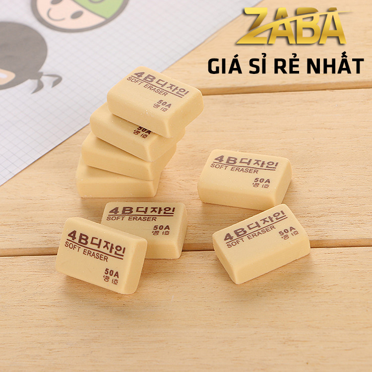 Cục gôm tẩy bút chì 4b mềm dẻo màu vàng 50a zaba