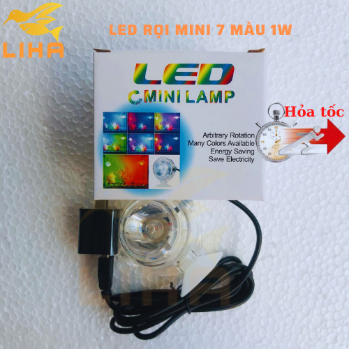 Led Rọi Mini 7 Màu WH-01 (1W) - Led Mini Lamp Cho Hồ Cá, Bán Cạn, Hòn Non Bộ
