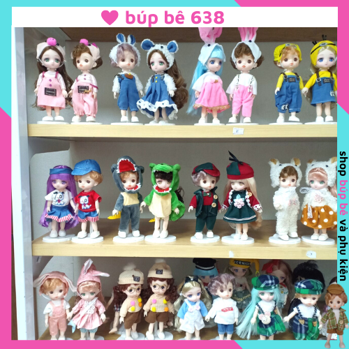 Búp bê cặp đôi cao 16cm mặc đồ dễ thương số lượng ít