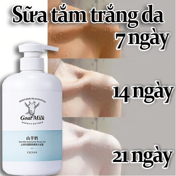 [Hoàn tiền 50%] Sữa tắm trắng da Tẩy tế bào chết làm trắng nhanh Sữa tắm Dê Care 500ml Chiết xuất sữa dê Giúp Dưỡng Ẩm Sáng Da giảm mụn lưng hiệu quả Hương thơm lâu dài