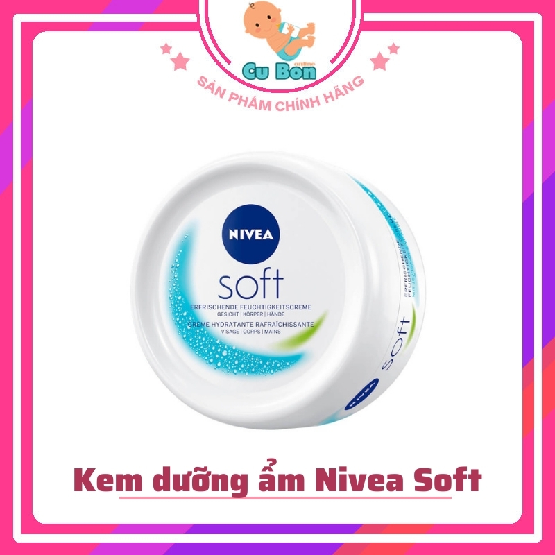 Kem Dưỡng Ẩm Toàn Thân Body Trắng Da Nivea Soft 200ml Hàng Đức Chuẩn dưỡng ẩm và dưỡng da, không khô nẻ, mất nước,..