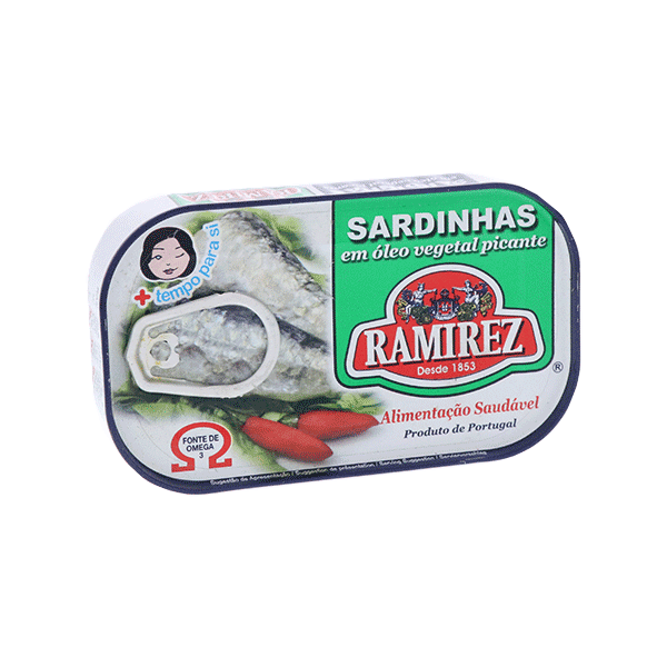 Cá mòi ngâm dầu vị cay Ramirez Spiced Sardines In Vegetable Oil 125G