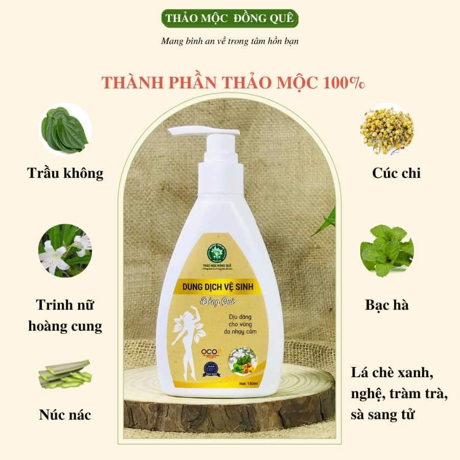 Dung dịch vệ sinh thảo dược Đồng Quê ,Herb shop online dung dịch vệ sinh cho bà bầu, phụ nữ sau sanh, nước rửa phụ khoa