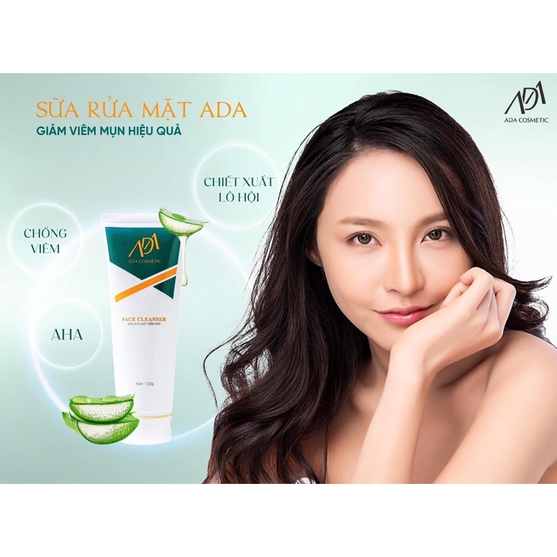 Sữa rửa mặt hỗn hợp ada group không bọt dịu nhẹ an toàn cho da
