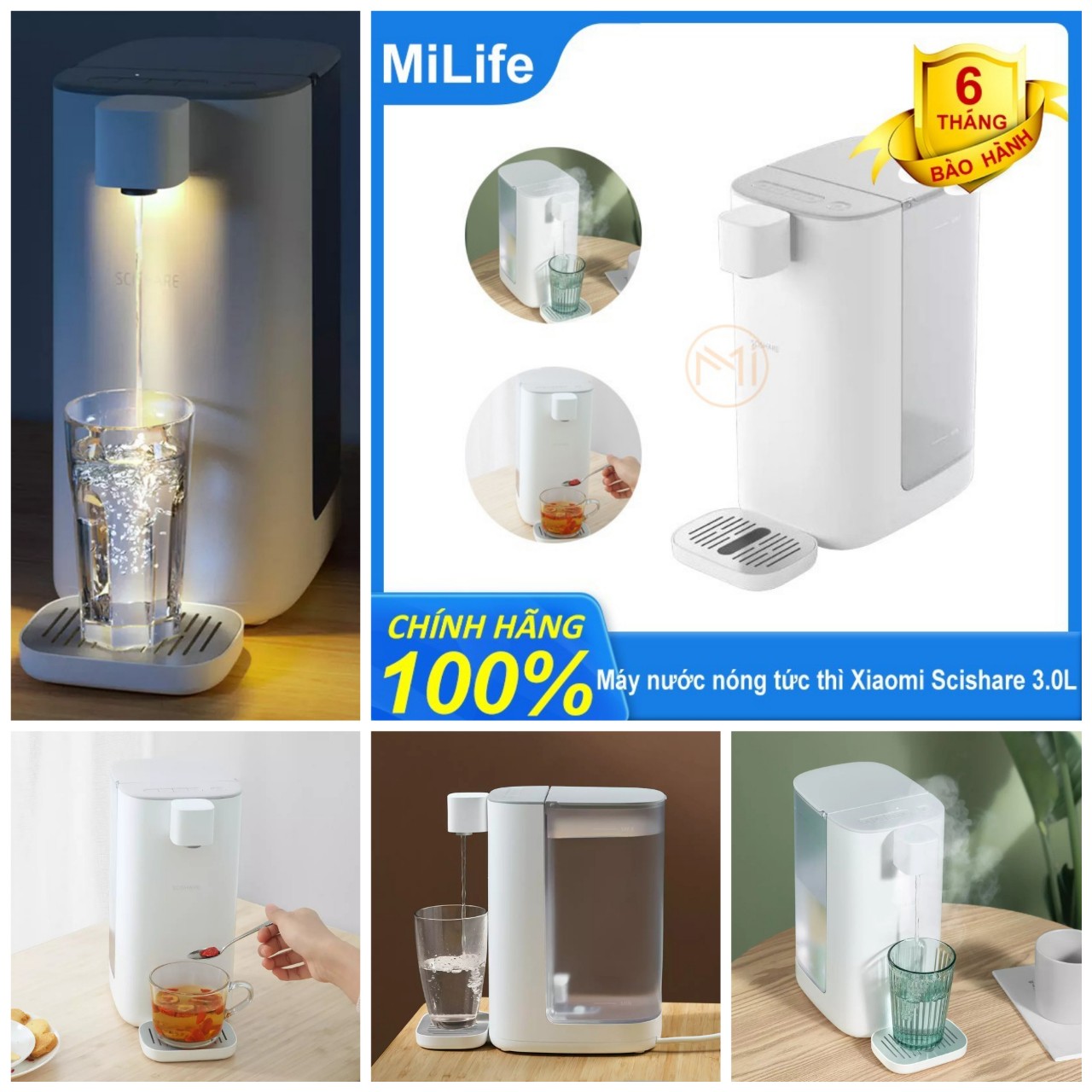 Máy nước nóng Xiaomi Scishare 3.0L có điều chỉnh nhiệt độ tùy ý loại tốt -BH 12T , Máy nước nóng pha sữa cafe đồ uống chỉnh nhiệt hàng cao câp chĩnh hãng