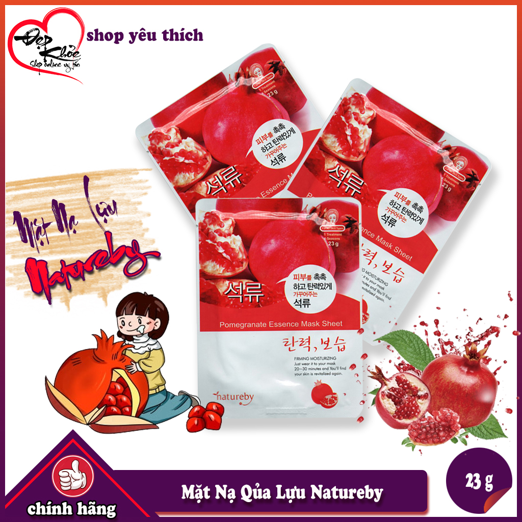 [HCM]Mặt nạ giấy Lựu Natureby HÀN QUỐC ( Bộ 10 miếng )