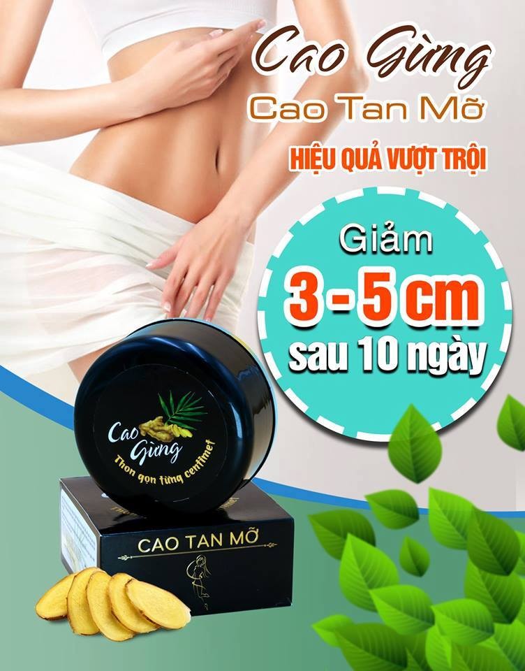 (COMBO 2 HỘP) [GIẢM 3-5cm SAU 10 NGÀY] Cao Gừng Tan Mỡ Bụng Chính hãng Thiên Nhiên Việt 200g