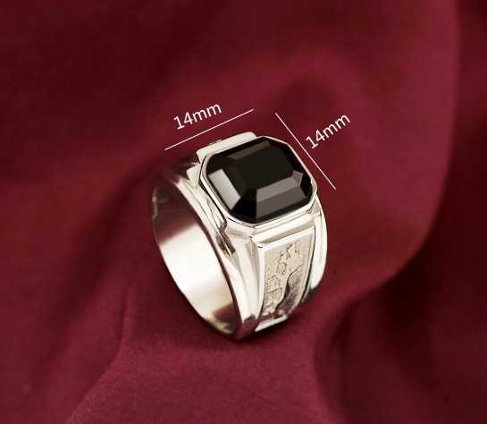 Nhẫn nam ti tan mạ vàng 18k khắc hình rồng mạnh mẽ