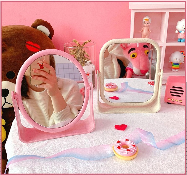 Gương trang điểm 2 mặt , Gương để bàn , nhỏ gọn tiện lợi